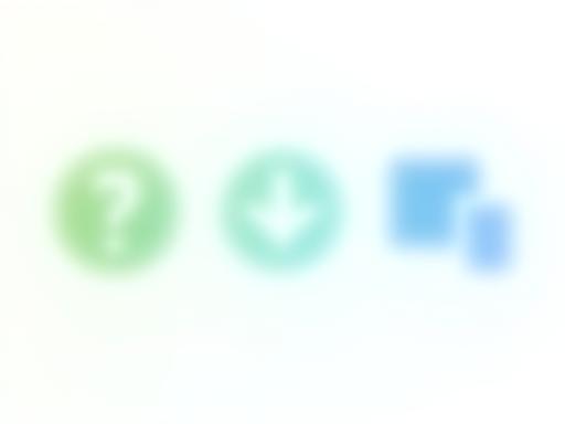 Symbolische Icons für Support, FAQ und Downloads